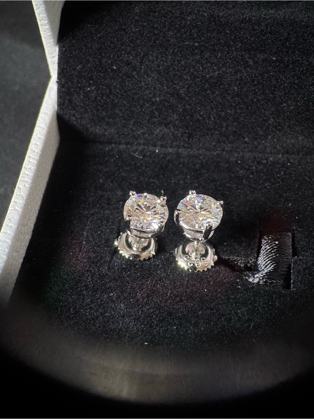Moissanite earrings 6mm 1.3 ct GRA certified